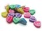 20 14mm Mixed Color Polymer Clay Heart with Spiral Flatback Cabochons